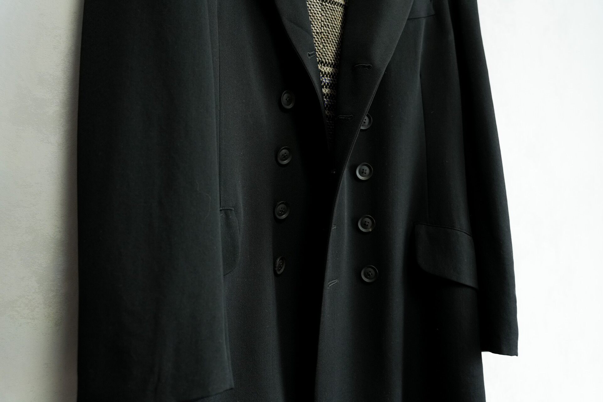 Yohji Yamamoto 20AW Black Tassel Coat — label