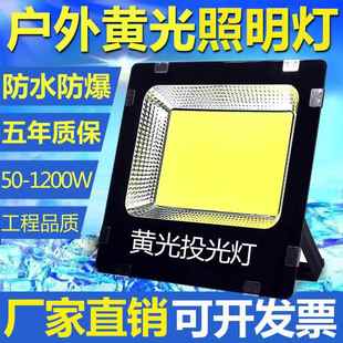 户外黄光超亮射灯LED防水投光灯公园林景观绿化照树暖光照明彩色