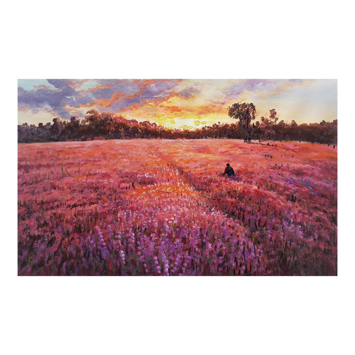 a特惠【国家一级美术师】黄耀德《风景 花海》布面油画