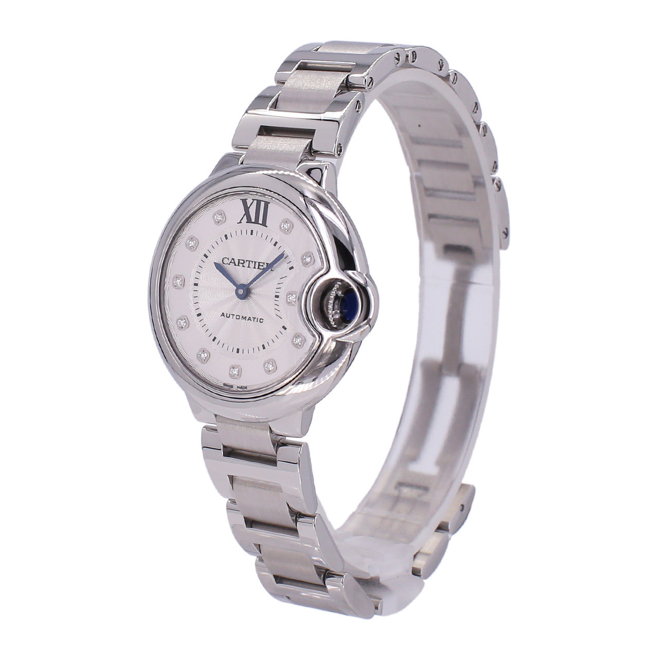 [免费送检][9.5新]卡地亚手表女表33mm蓝气球自动机械精钢内钻
