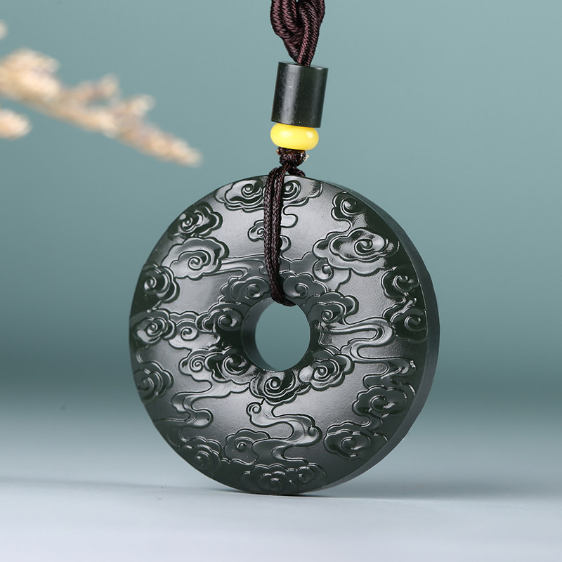 【免保参拍】和田玉青玉祥云仿古挂件吊坠28.02g平安扣生肖观音