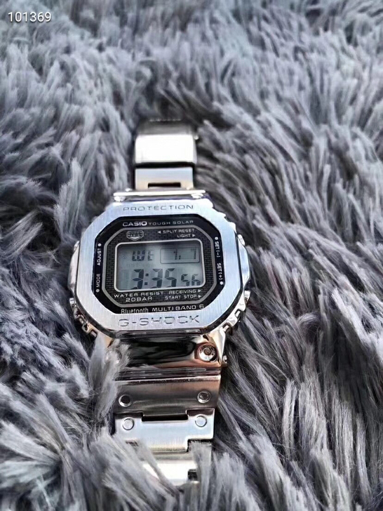 卡西欧CASIO35周年纪念款电子表金属方块反显正显钢王