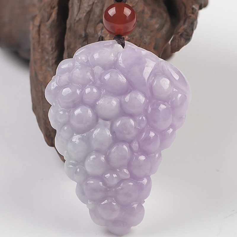 【降价拍】翡翠a货老坑浅紫葡萄 32.94克