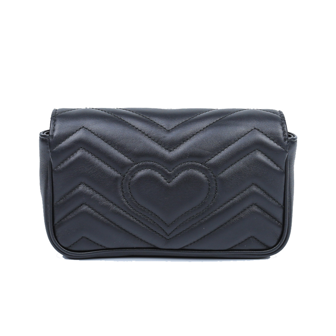 [9.5新]古驰gucci女士marmont nano黑色斜挎链条包aab1810012