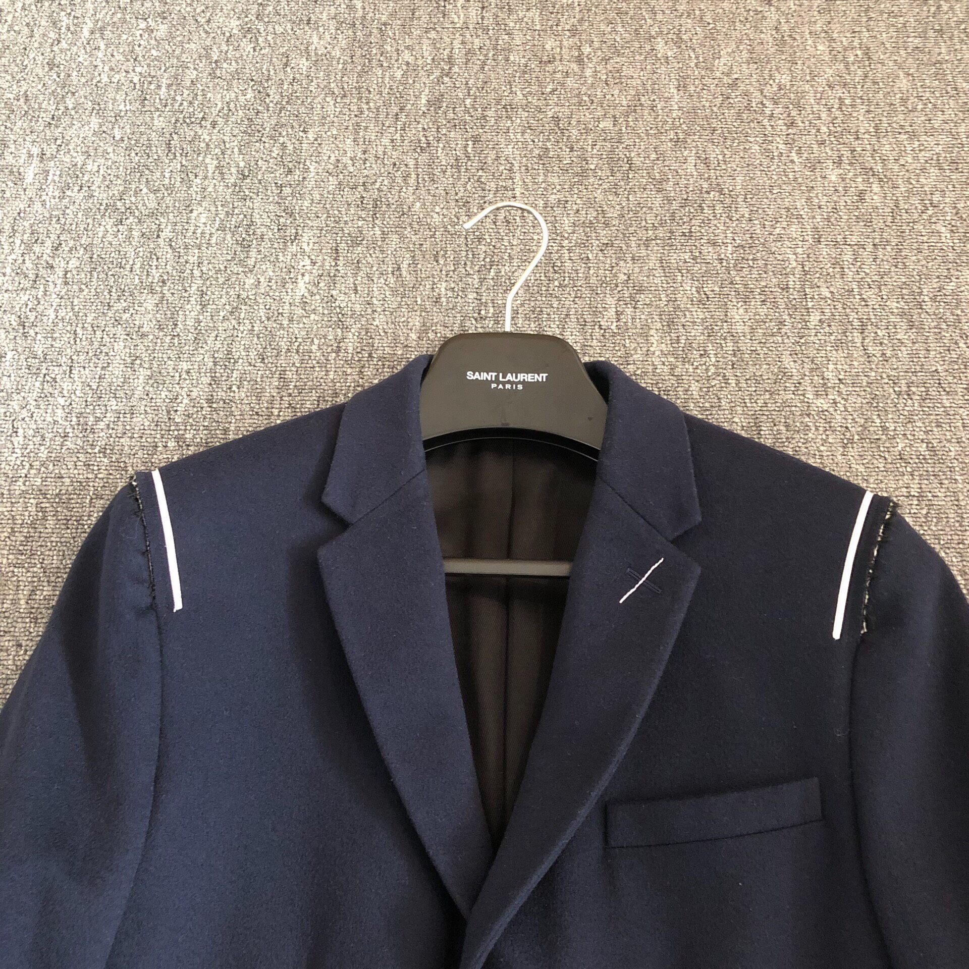 Dior Homme 18FW Blue Wool Coat — detail