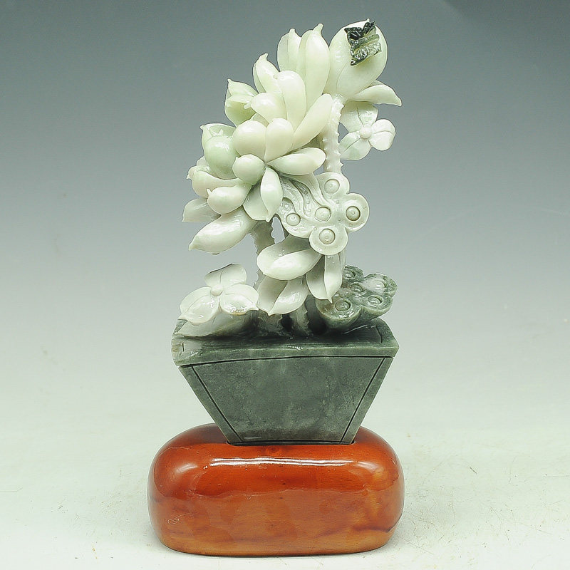 陈富华玉雕工作室  四大名玉 独山玉【一品清廉】 花鸟摆件 2405克