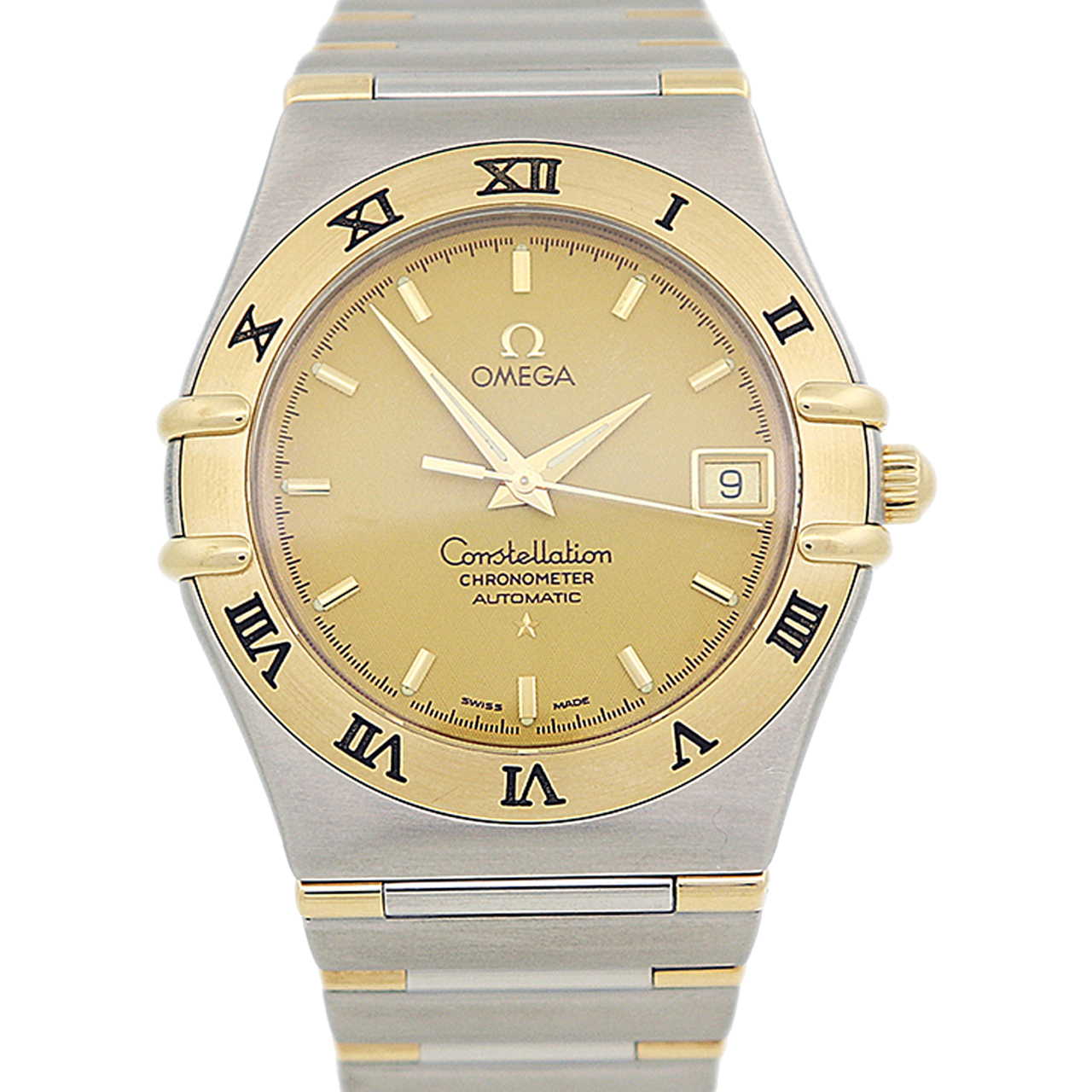 [无保留价][9.5新]欧米茄18k黄金-精钢 自动机械男表欧米茄正品