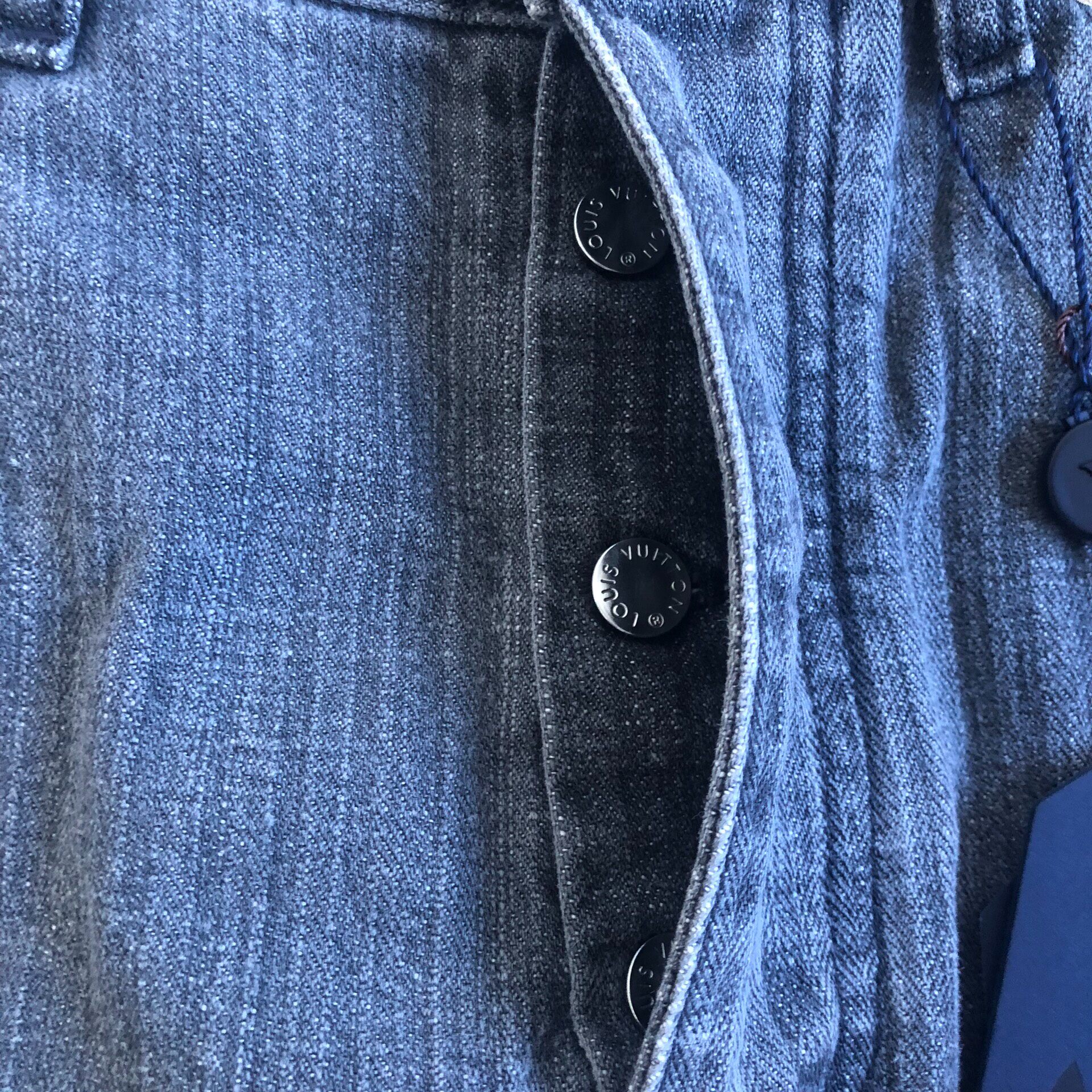 Louis Vuitton Washed Dark Gray Jeans — label