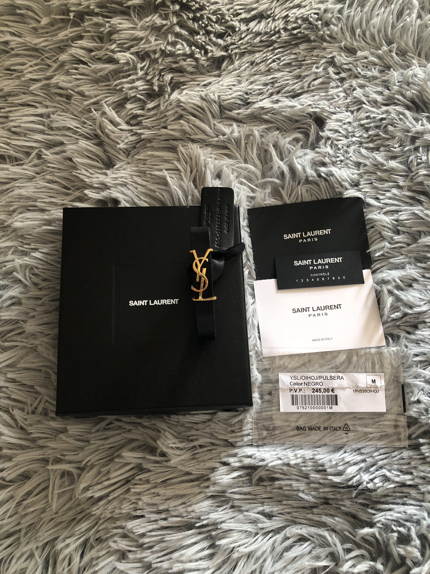 Saint Laurent Gold YSL Logo Bracelet — detail