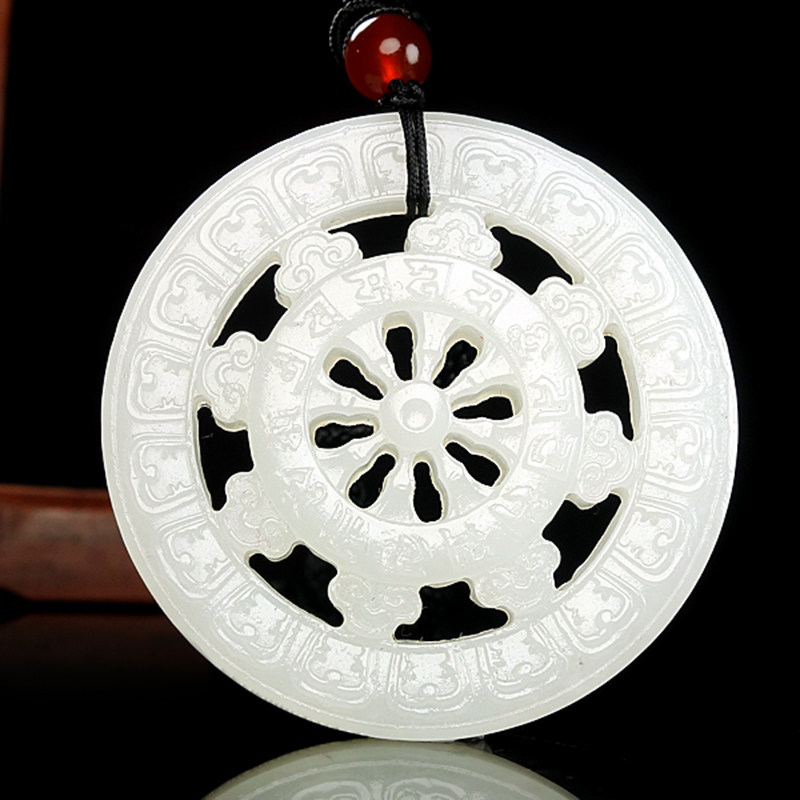 省级玉雕大师庞国富新疆热销和田玉白玉时来运转仿古挂坠玉坠44g