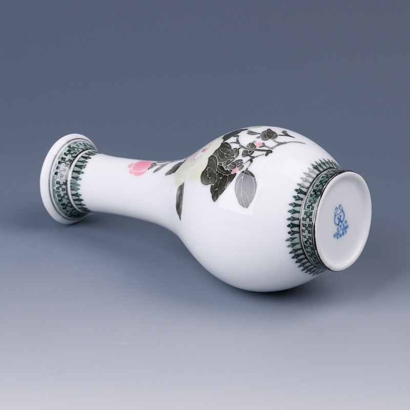 年代老瓷收藏 系90年代用瓷 矿物质颜料手绘 洪江大球泥 花瓶摆件