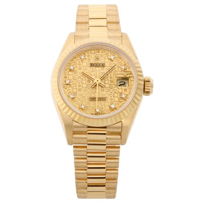 无保留价[9.5新] 劳力士手表 自动机械 18k金 女表 后镶钻