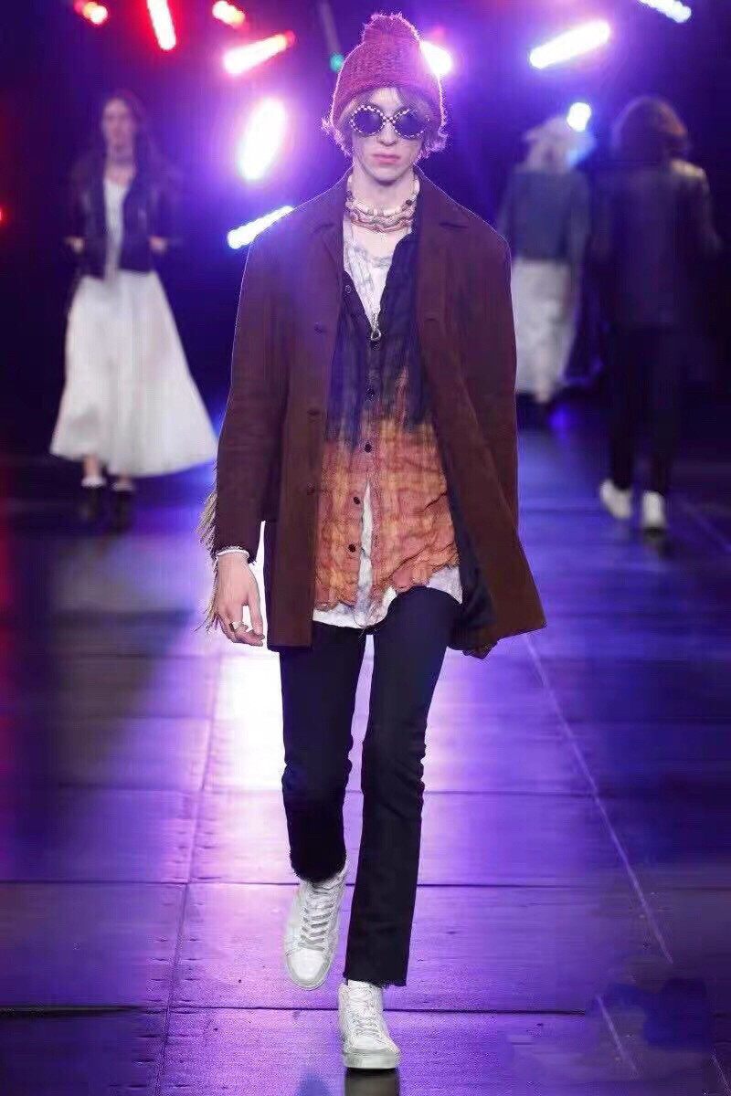 Saint Laurent 16SS Gradient Plaid Shirt — label