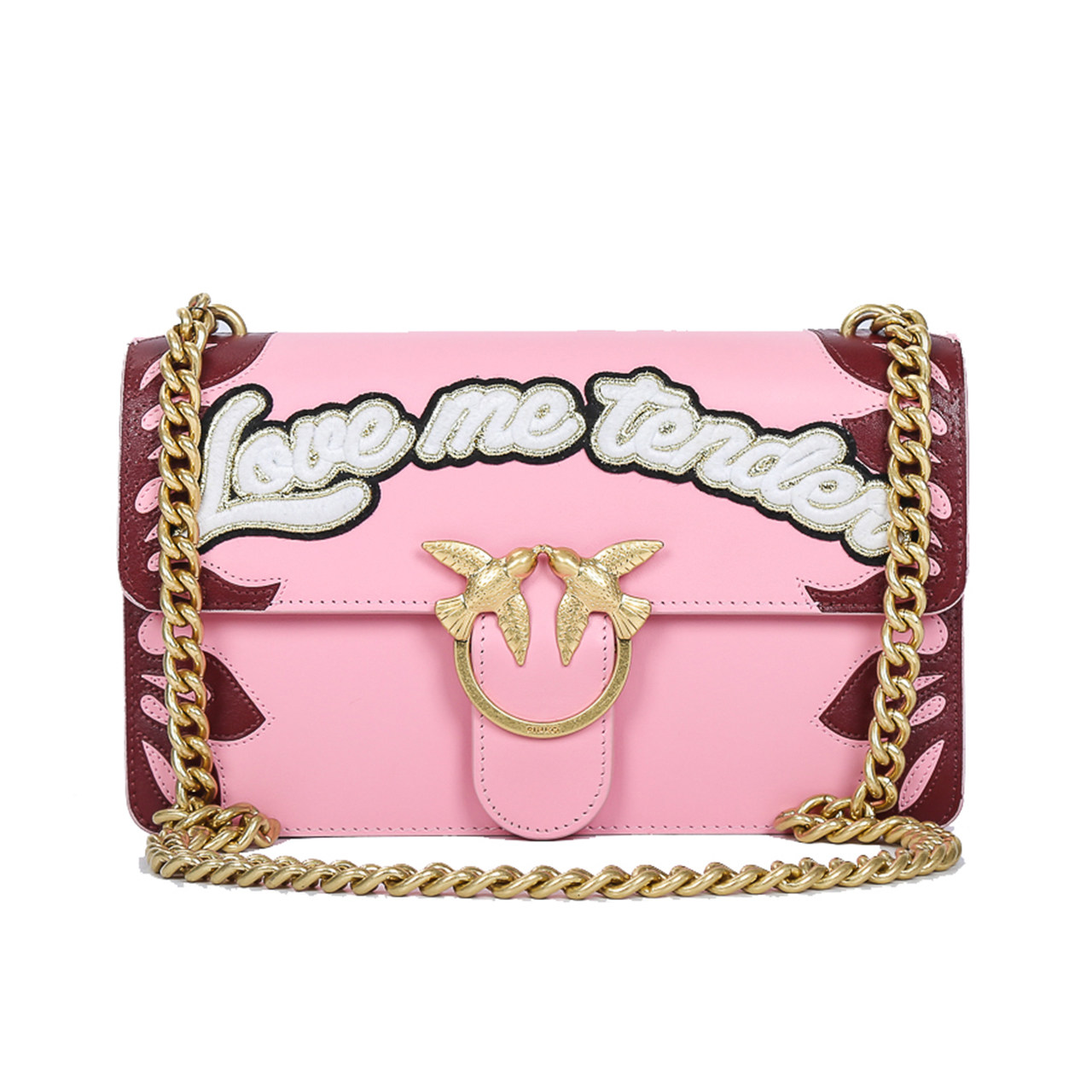 [9.8新]pinko女士粉色单肩斜挎燕子包aab1904159