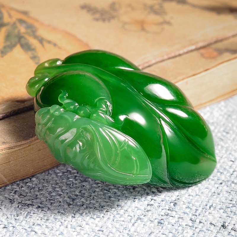 中国玉雕大师魏玉忠 【一夜成名】和田玉碧玉蝉吊坠23.97g