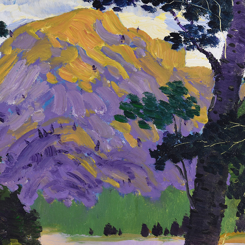 陈超 远山 手绘风景油画 原创孤品