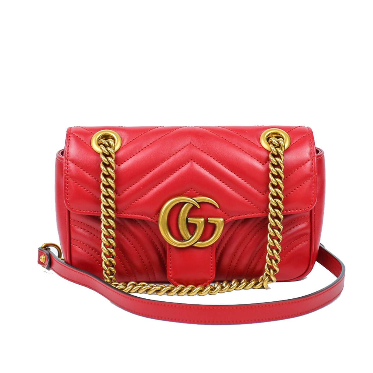 [9.5新]古驰gucci女士红色marmont单肩斜挎包deb1908284
