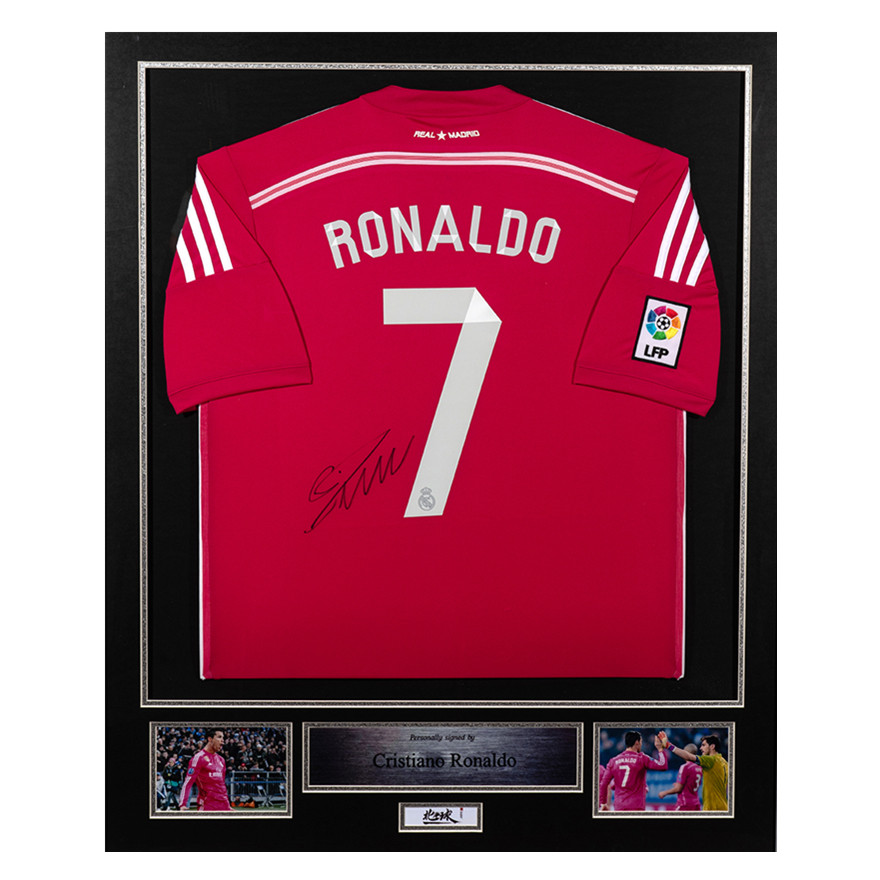 北半球提供 c罗亲笔签名 14-15赛季皇家马德里客场球衣 含装裱