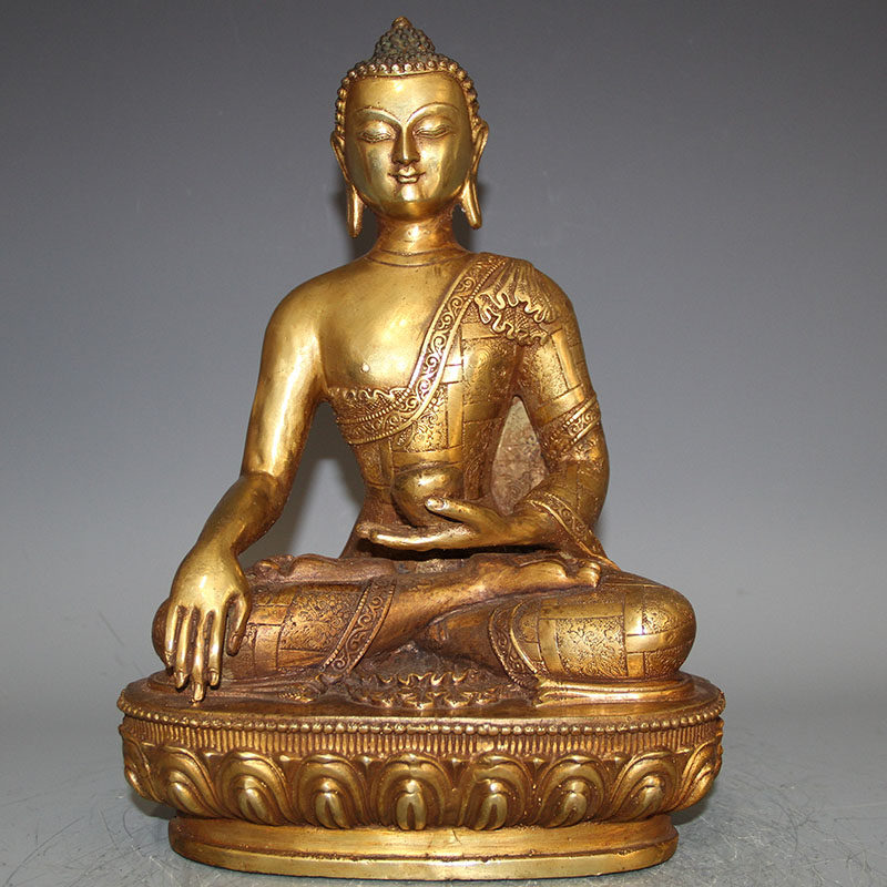 结缘铜佛像 化度寺赐福加持 尺寸高30cm 宽23cm 重3490g