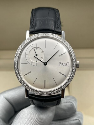 8新]伯爵altiplano系列18k白金原镶钻手动机械男表g0a35118 - 拍卖