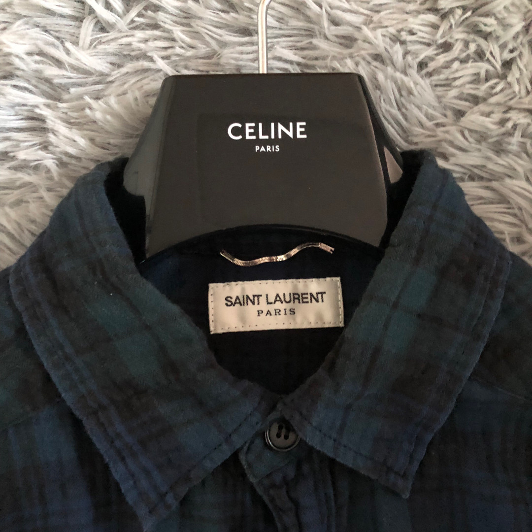 Saint Laurent 16SS Gradient Plaid Shirt — front