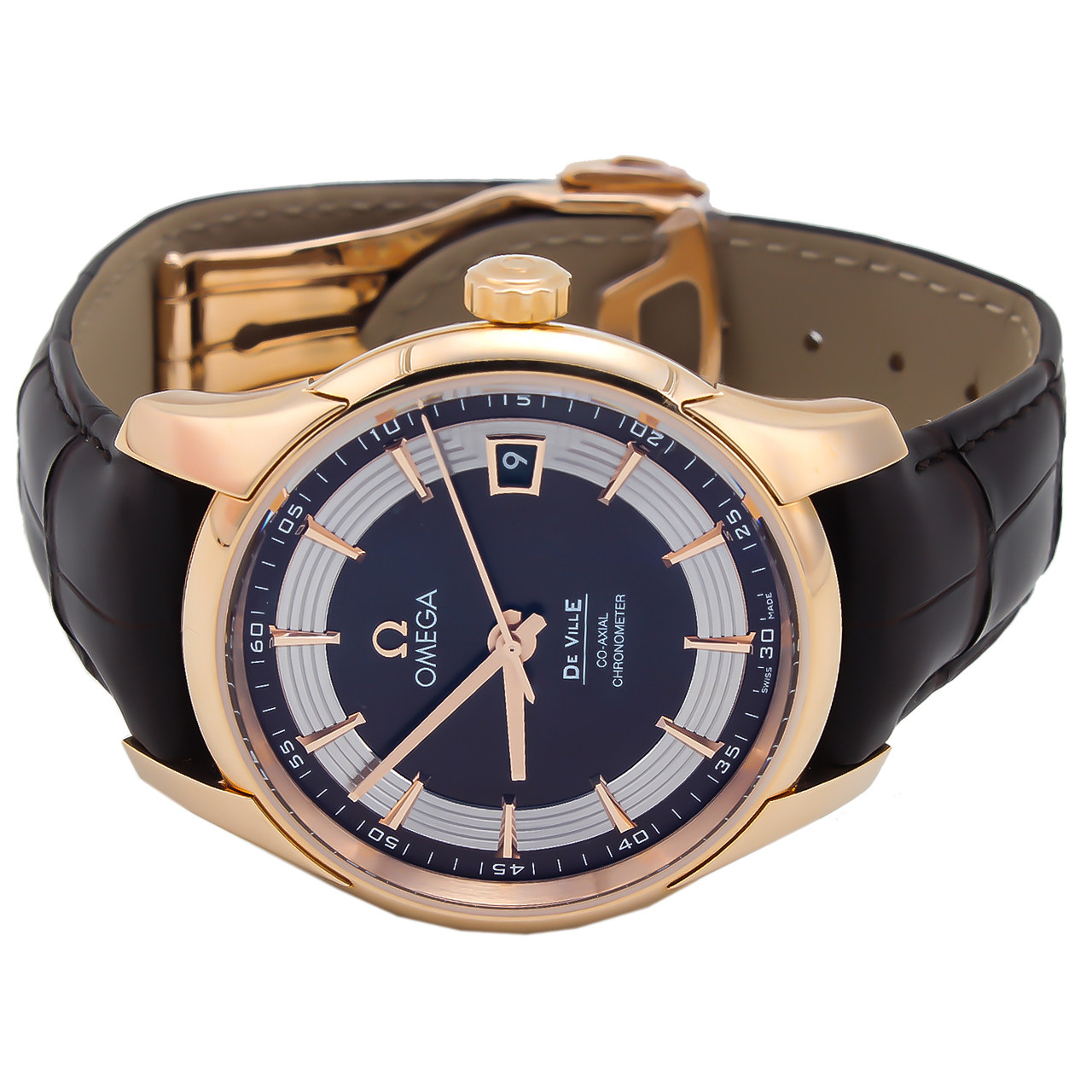 [99新] 欧米茄 蝶飞系列 18k金 自动机械男士腕表 t17