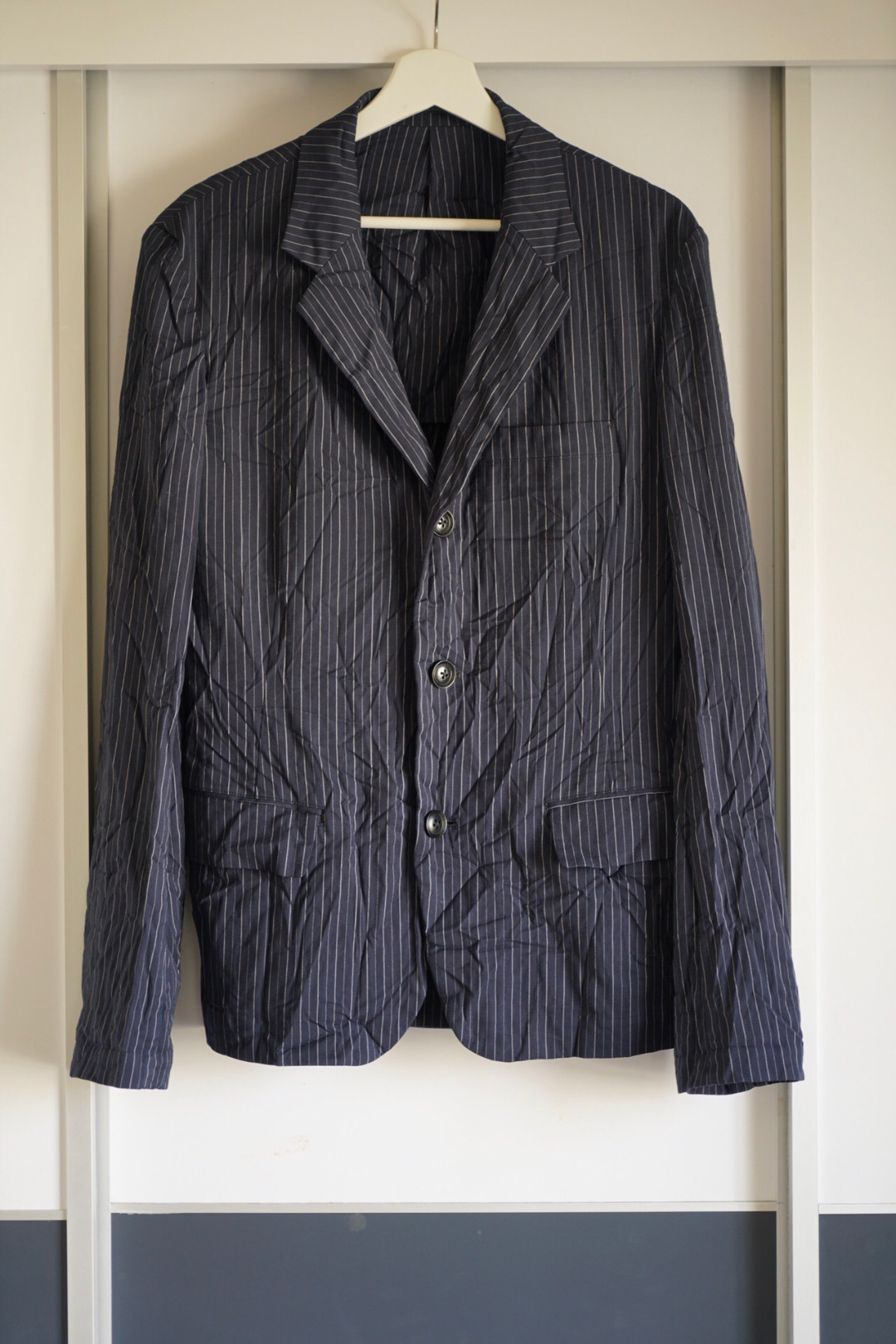 Yohji Yamamoto 16ss Striped Crinkled Blazer