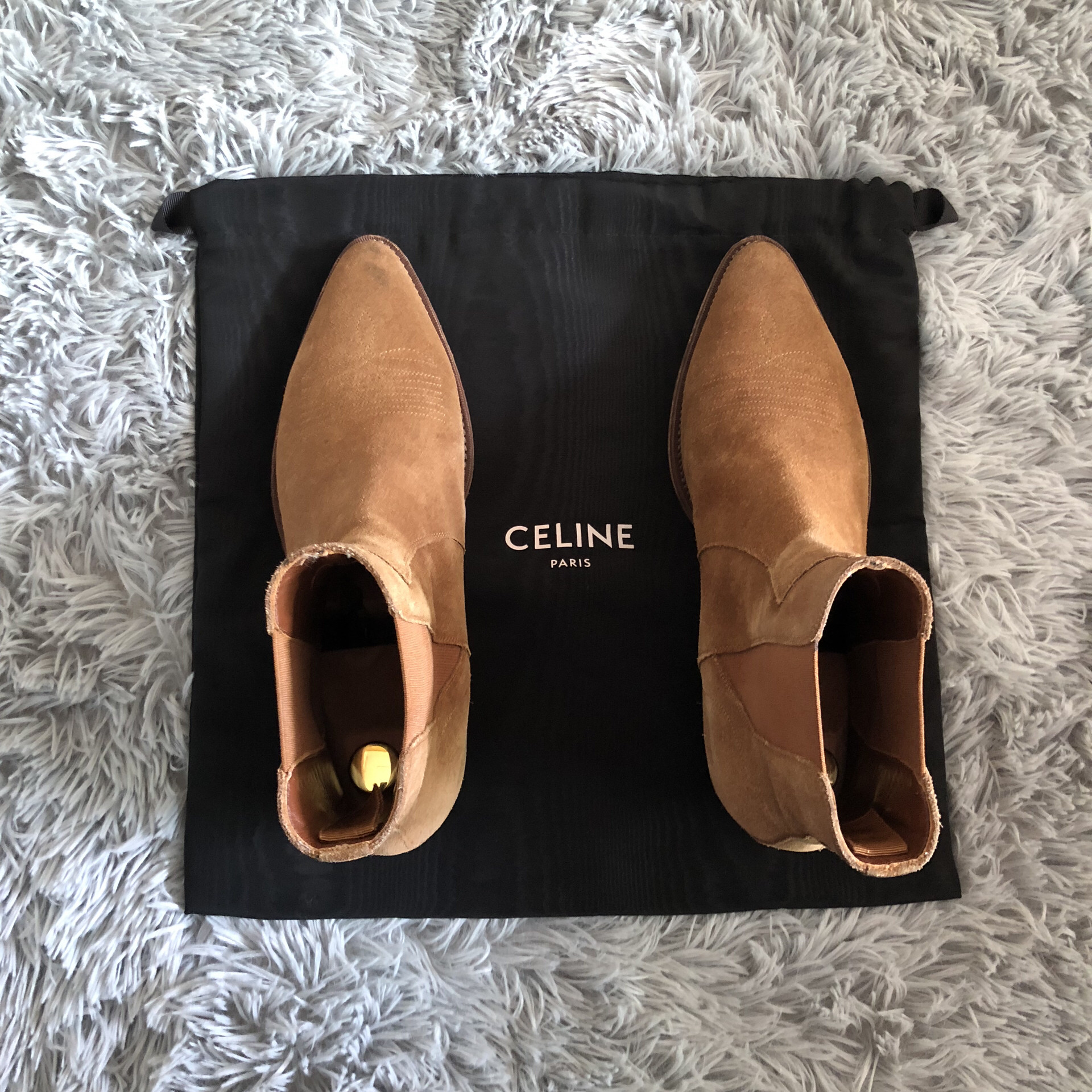 Celine 19FW Camargue Western Suede Chelsea Boots — front