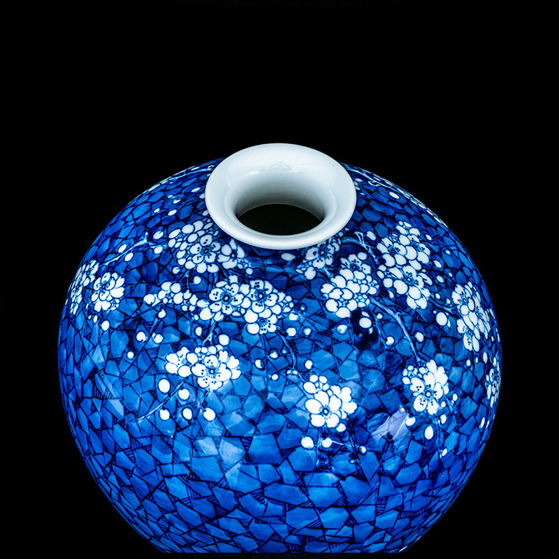 【艺泰文化】仿康熙冰梅花瓶 景德镇手工传统陶瓷品种