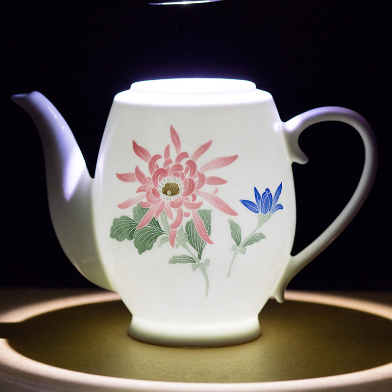 【关注有礼】系70年代专属用瓷 矿物质颜料纯手绘制作 菊花茶壶