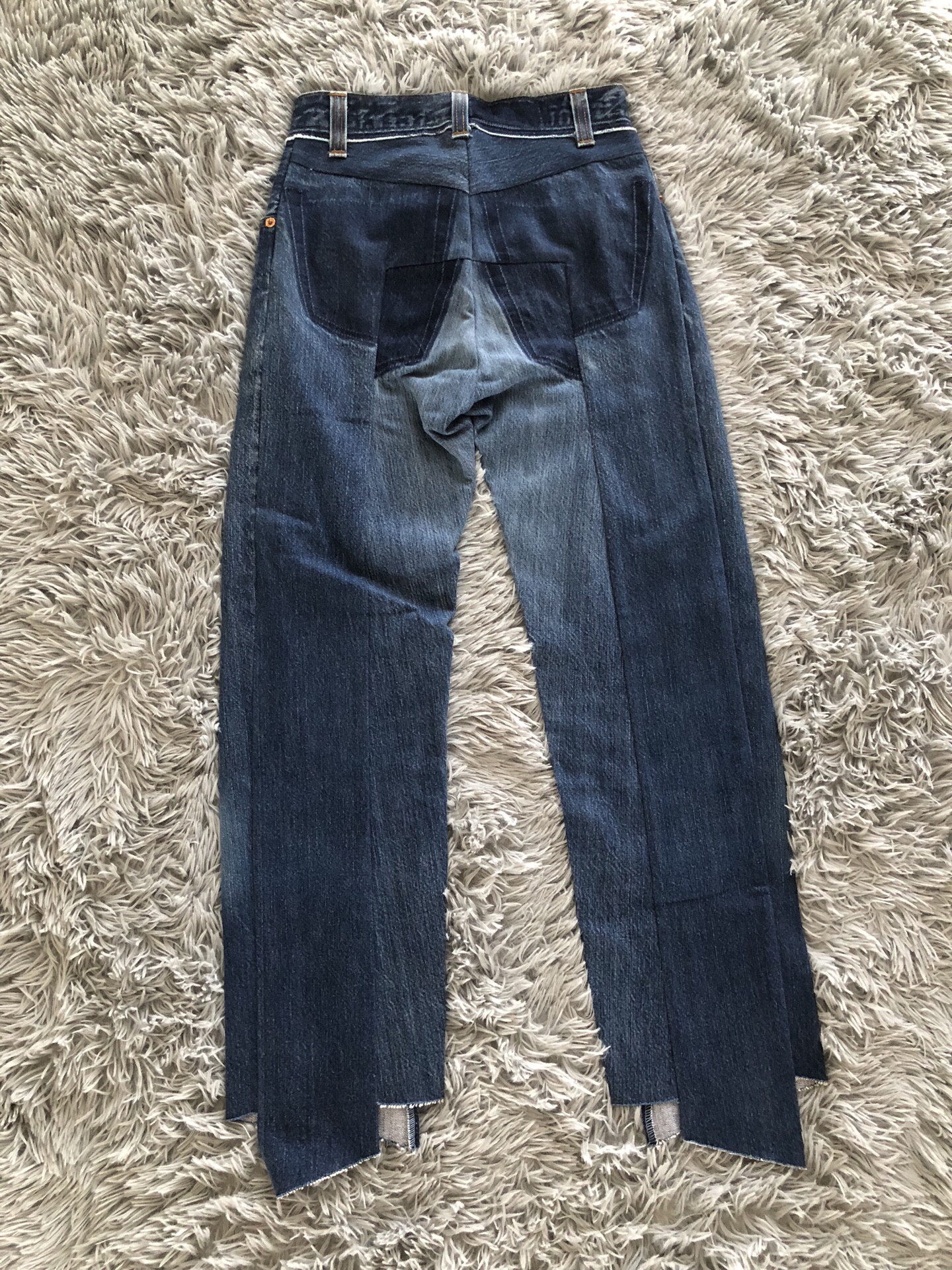Vetements Spliced High-Waisted Cropped Jeans — back