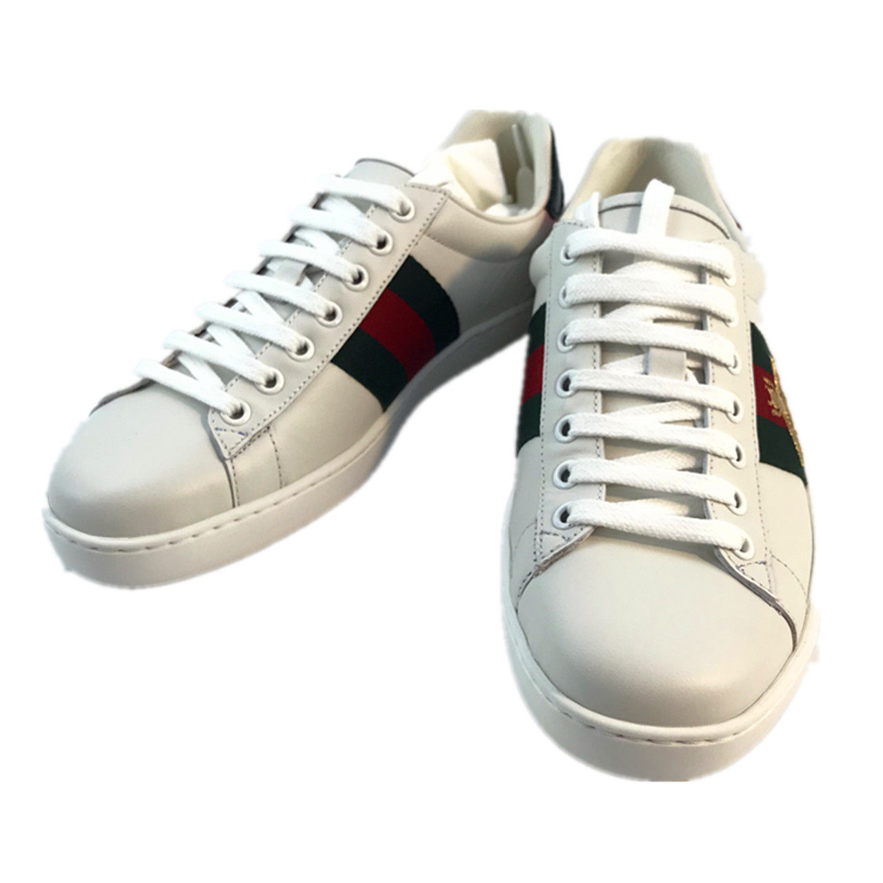 [即拍即得][9.9新]古驰gucci女士小蜜蜂7码小白鞋