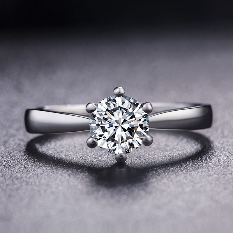 主钻44分净度vs ij色18k金钻石戒指婚戒女戒附证书