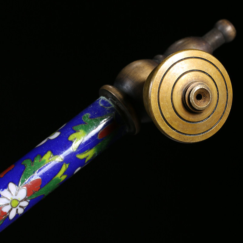 铜制 景泰蓝大烟枪-c1591