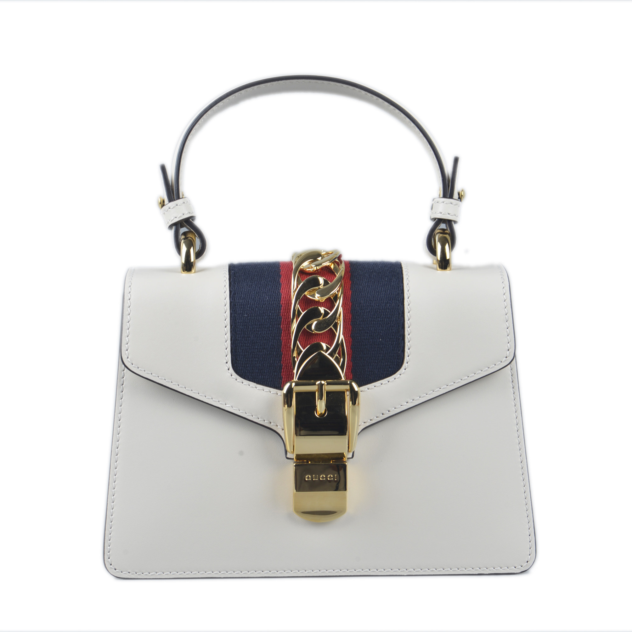 [9.9新]古驰gucci皮革sylvie系列手提单肩斜挎包迷你