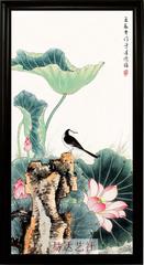 瓷画 景德镇 瓷片画 玄关 竖版 画 客厅装饰画 环保壁画 过道墙画