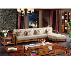 诗美轩 乌金木家具 实木组合布艺沙发 乌金木色实木沙发转角沙发