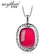 925 Thai female Thai silver rubies necklace pendant silver pendant necklace as a birthday present