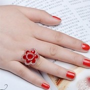 Korean fashion rose Crystal ring ring DIY hand-woven hand-beading DIY kits