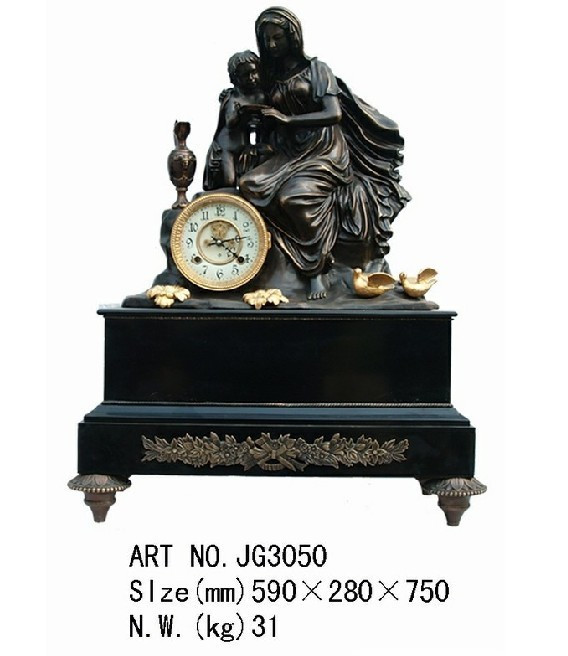 衡水古典钟亲情母子钟仿古钟表铸铜理石钟机械欧式西洋座钟台钟