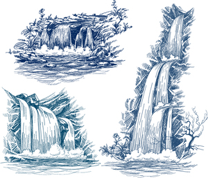 瀑布设计素材