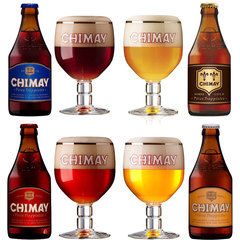 情人节礼包区 比利时 Chimay 智美蓝 红 白 金啤酒系列礼包 4瓶