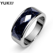 YUKI men''s rings in ring of the Korean version of the sleek, minimalist tidal domineering men''s rings rings sent people black boyfriend