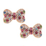 Mu-Mu-Mu-Mu-birthday bows artificial diamond quality Stud Korea jewelry authentic 228