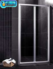 整体浴室隔断淋浴房折叠门钢化玻璃一字型隔断浴屏卫生间简易浴房