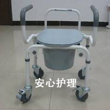 高挡座便器带轮马桶椅 坐便椅 老人用品 移动马桶坐厕椅老人用品