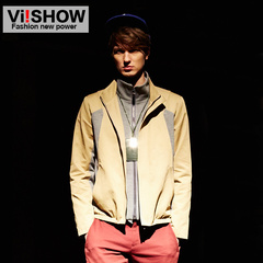 Viishow2014 new men's jackets men's double collar jacket cotton slim leisure jacket