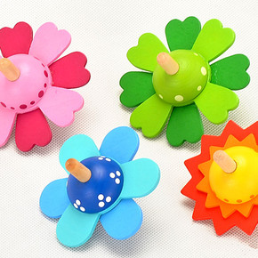 德国传统木玩品牌-goki花儿陀螺 儿童益智木制小玩具 小朋友最爱