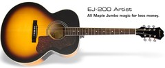 清木乐器 Epiphone EJ200 Artist EJ200S 单板民谣 吉他 正品43寸