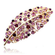 F021 good authentic Korean jewelry rhinestones tiara hair leaf hair clip clamp horizontal clamp spring clamp